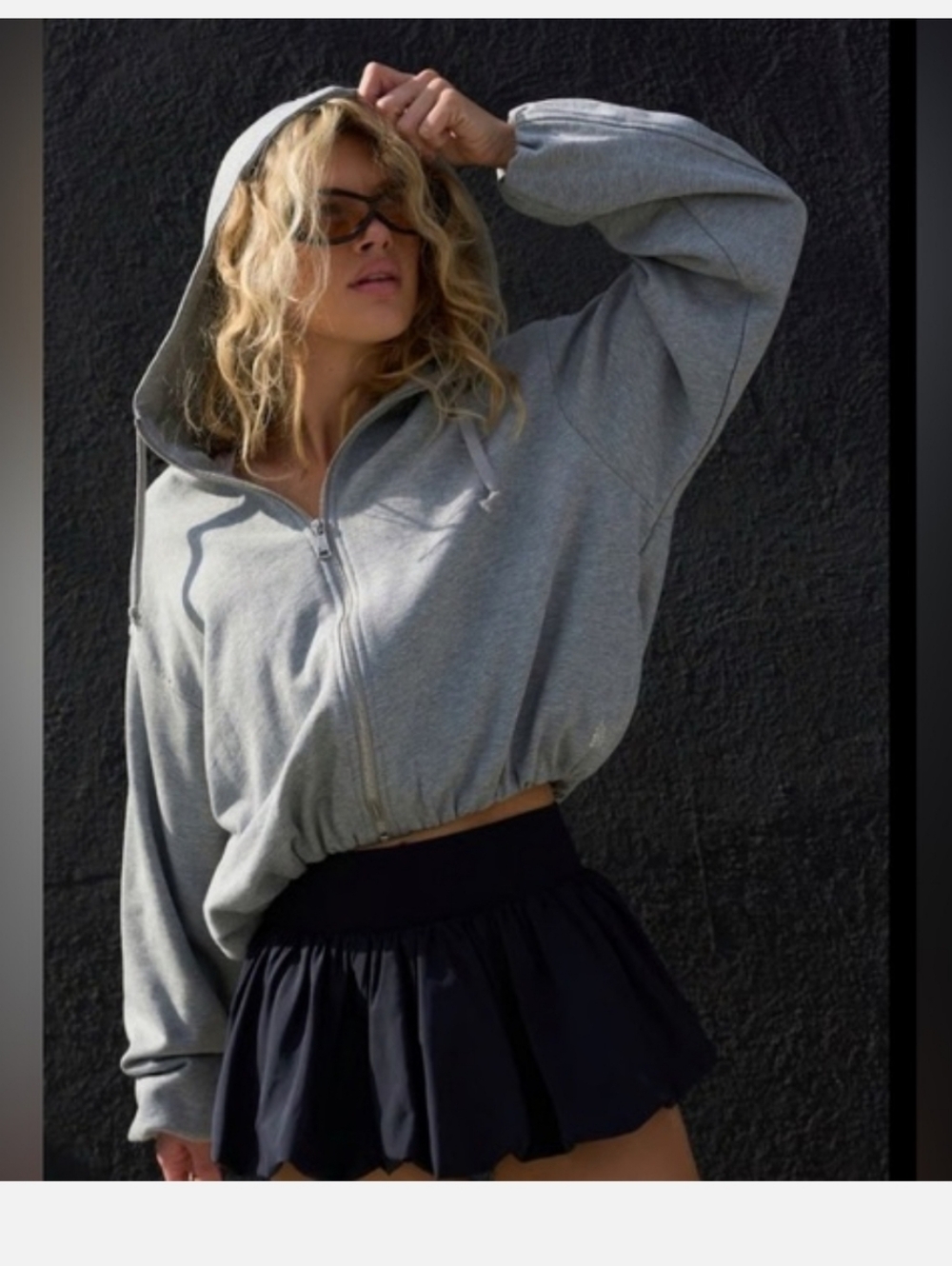 Free People movement bubble zip-up. NWT. Grey - Picture 2 of 5